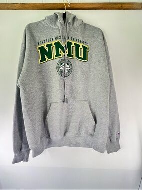 NMU Wildcats Champion Gray Hoodie Large northern Michigan university